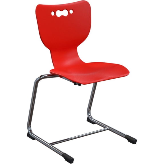 Hierarchy Cantilever School Chair, 5 Pack, 16" Height, Chrome Frame, Lime Shell