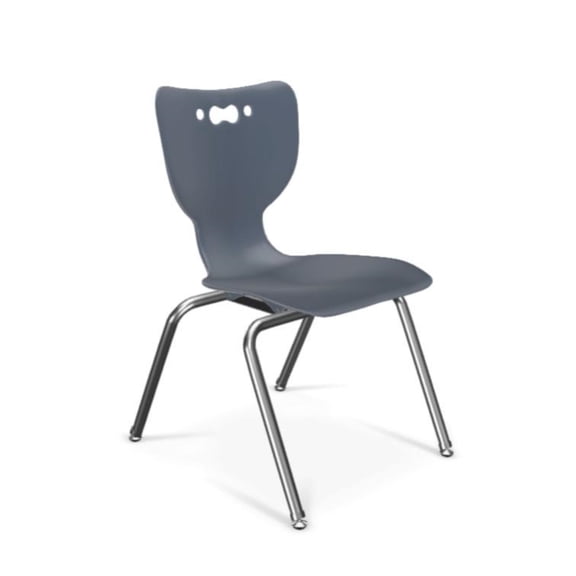 Hierarchy School Chair, 4-Leg, 16" Height, Chrome Frame, Navy Shell