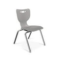 thumbnail image 1 of Moore Hierarchy School Chair,  4-Leg, 16" Height, Chrome Frame, Grey Shell, 1 of 5