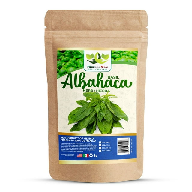 Hierba Albahaca 4 onzas / Albahaca natural seca HierbasMex Premium Herbal Tea