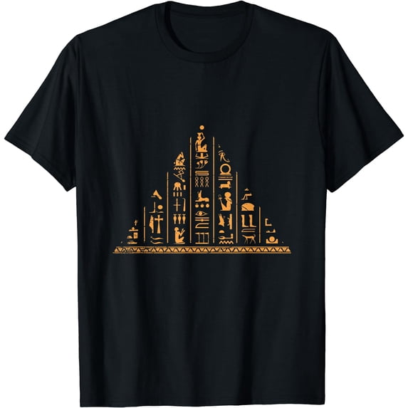 Hieroglyph Egypt T-Shirt Black Large