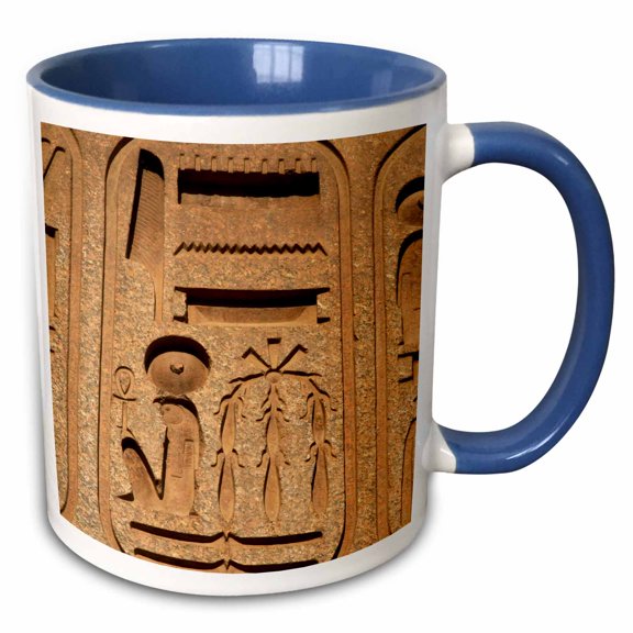 3drose, Hieroglyphics, Obelisk, Ramses Ii, Temple of Luxor, Egypt-cn02 Pri0007 - Prisma, 11oz Two-tone Blue Mug
