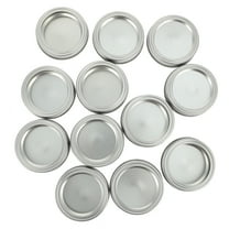 Hieromout 12 Sets Canning Jar Lids Type Jar Lid Cap Rings Set Reusable Canning Lid Cover Tinplate Regular Mouth Jar Lids for Home Kitchen Silver