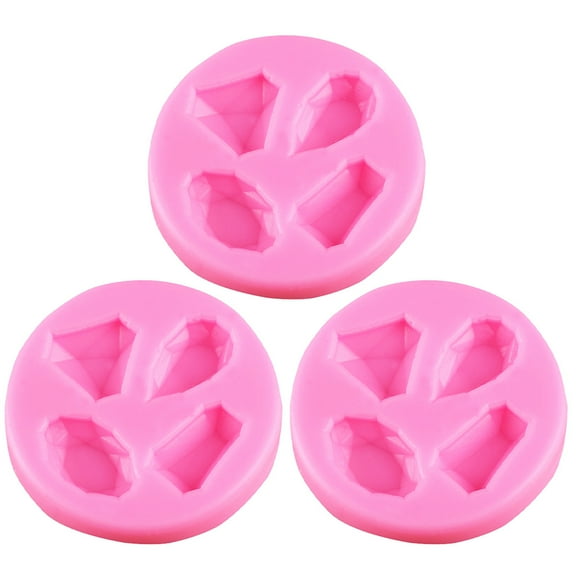 Hieromout 3pcs Gems Silicone Molds for Cake Decorating Polymer Clay Resin Epoxy Gemstone Pastry Silicone Molds for Candy Fondant Chocolate