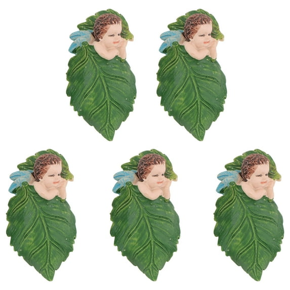 Hieromout 5pcs Miniature Figurines Set for Bonsai Crafts, Flower Pot Decorations, Landscape Accessories in Green