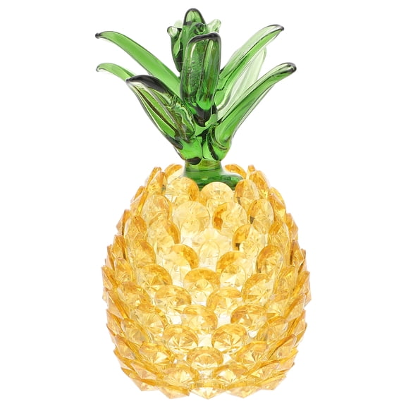 CTIRCHIU Realistic Pineapple Crystal Figurine for Home Office Desk Decoration and Holiday Party Table Centerpiece