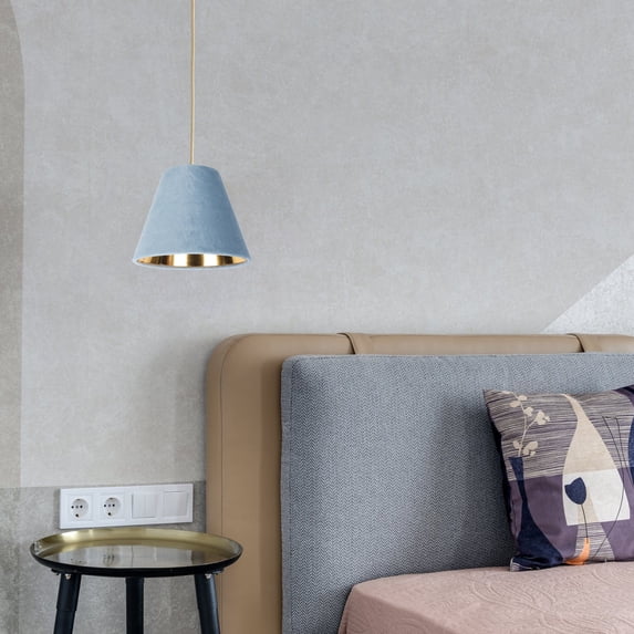 CTIRCHIU Simple Style re Cloth Lampshade for Small Table Lamps Blue Flared Design Home Decoration 1Pack