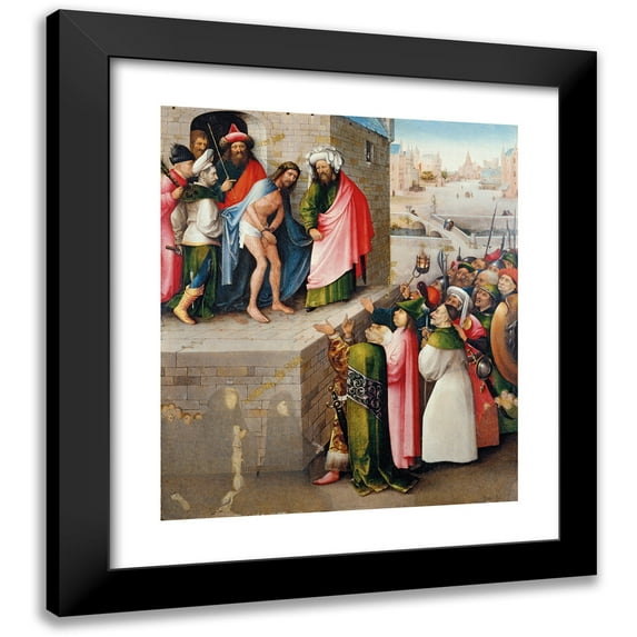 Hieronymus Bosch 12x14 Black Modern Framed Museum Art Print Titled - Here Man (ca. 1490)