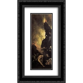 Hieronymus Bosch 2x Matted 14x24 Black Ornate Framed Art Print 'Hell'