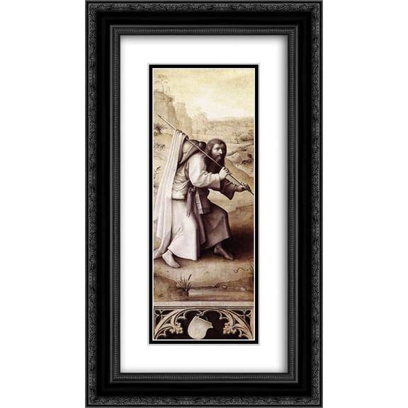 Hieronymus Bosch 2x Matted 14x24 Black Ornate Framed Art Print 'Triptych of Last Judgement'