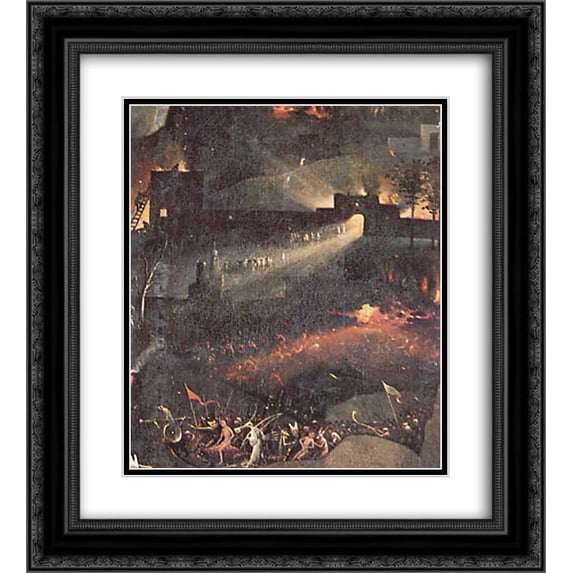 Hieronymus Bosch 2x Matted 20x24 Black Ornate Framed Art Print 'The Garden of Earthly Delights (detail)'