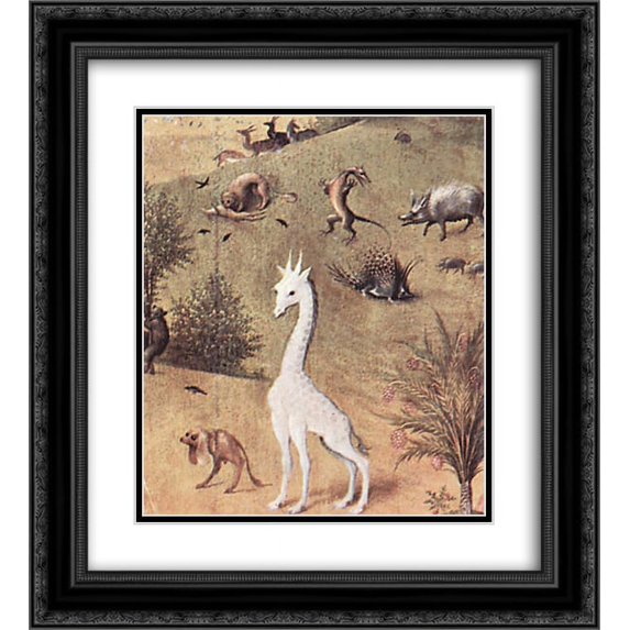 Hieronymus Bosch 2x Matted 20x24 Black Ornate Framed Art Print 'The Garden of Earthly Delights (detail)'