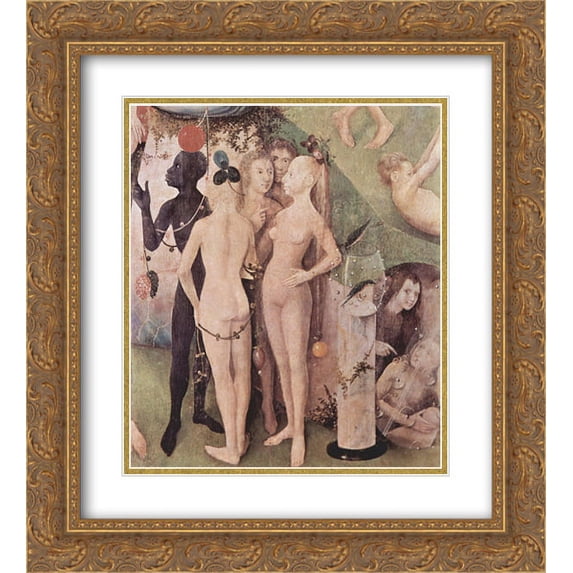 Hieronymus Bosch 2x Matted 20x24 Gold Ornate Framed Art Print 'The Garden of Earthly Delights (detail)'
