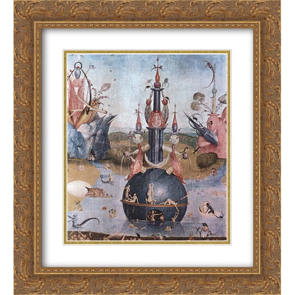 Hieronymus Bosch 2x Matted 20x24 Gold Ornate Framed Art Print 'The Garden of Earthly Delights (detail)'