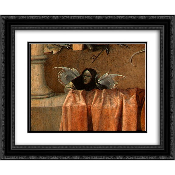 Hieronymus Bosch 2x Matted 24x20 Black Ornate Framed Art Print 'Death and the Miser (detail)'