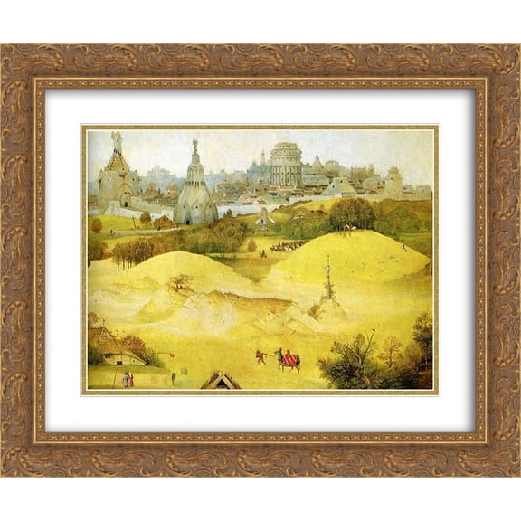 Hieronymus Bosch 2x Matted 24x20 Gold Ornate Framed Art Print 'Adoration of the Magi'