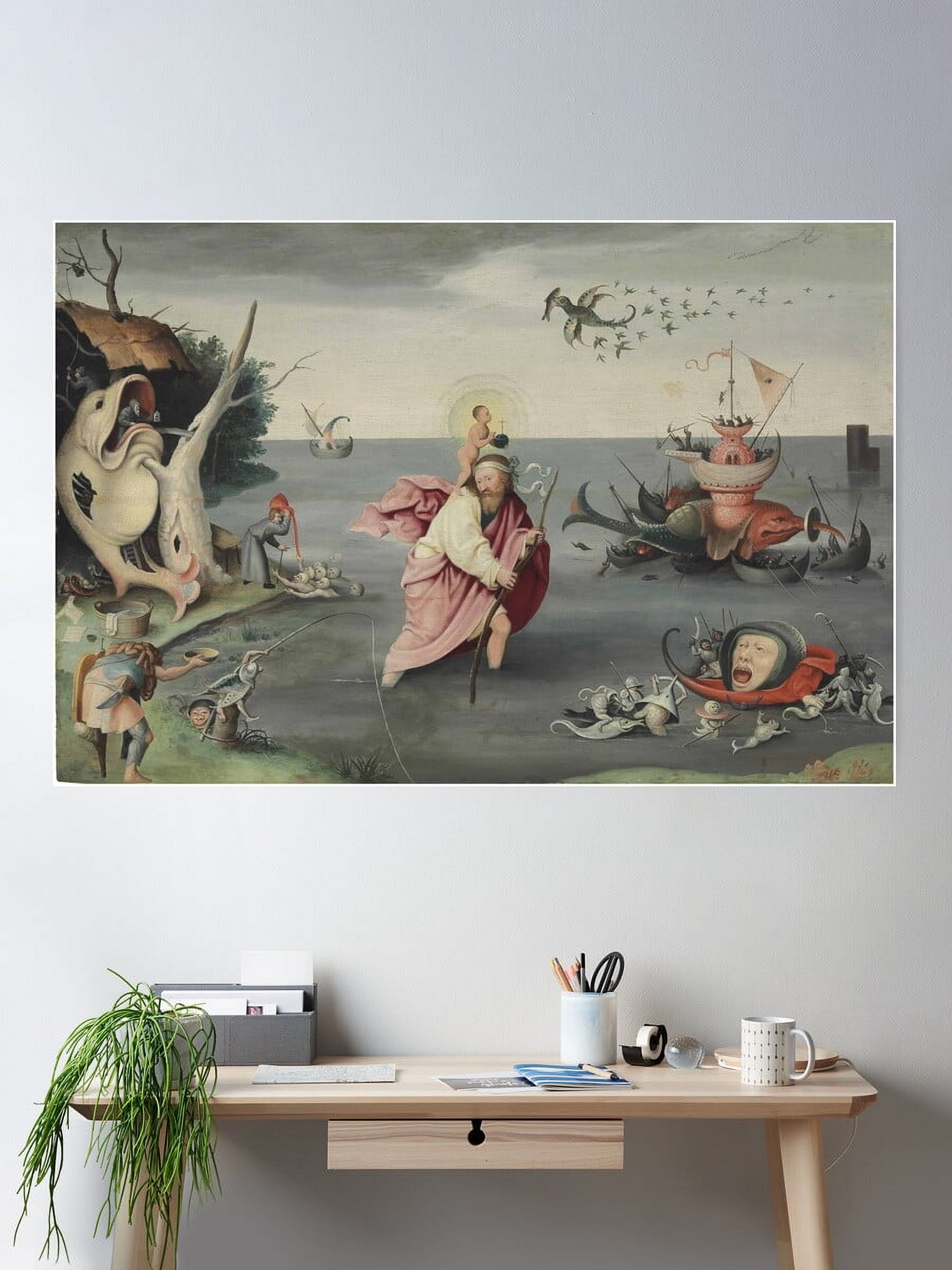 Hieronymus Bosch Saint Christopher Carrying The Christ Child Poster ...