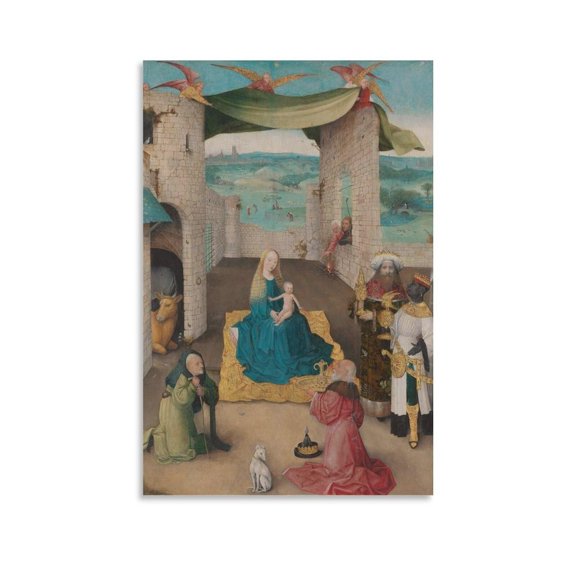 Hieronymus Boschs The Adoration of The Magi Detail Artworks Canvas Room Aesthetic Wall-Art Prints Home Modern Decor