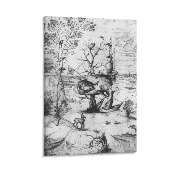 Hieronymus Boschs Tree Man (1500) Canvas Art And Wall-Art Picture Print Modern Family Bedroom Decor Posters