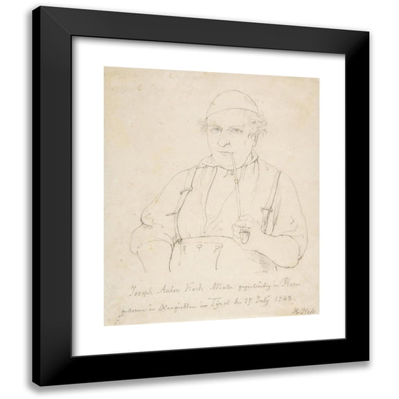 Hieronymus Hess 12x14 Black Modern Framed Museum Art Print Titled - Portrait of Johann Anton Koch (ca. 1823)