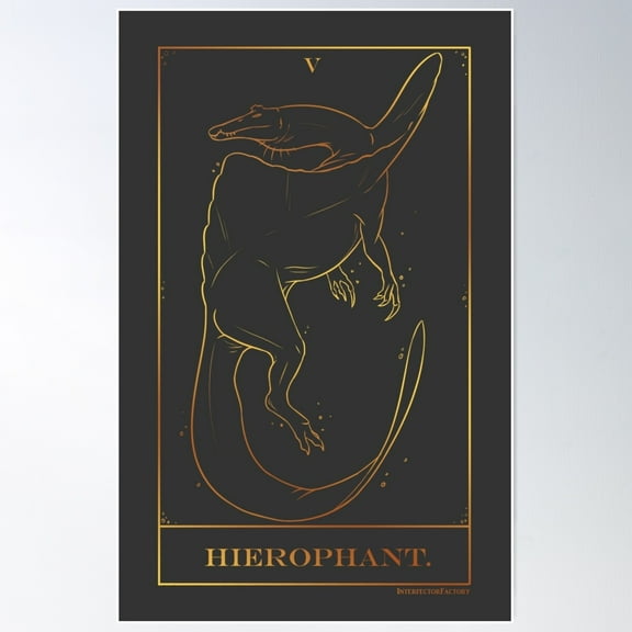 Hierophant Dinosaur Spinosaurus Tarot Poster Wall Art, Modern Wall Decor For Living Room Bedroom, 8x12 UNFRAMED