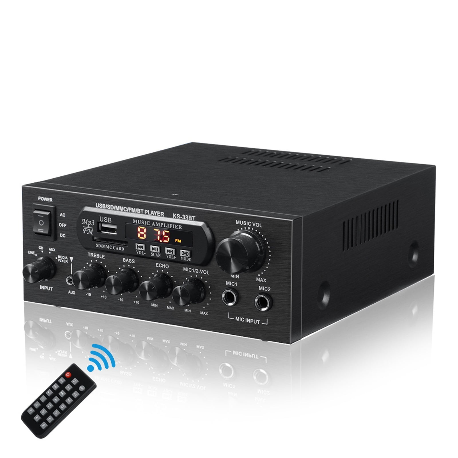 Hifi Digital Amplifier Stereo LED Digital Sound Amplifiers USB Memory Card Aux FM Radio 2x450W Amplificador