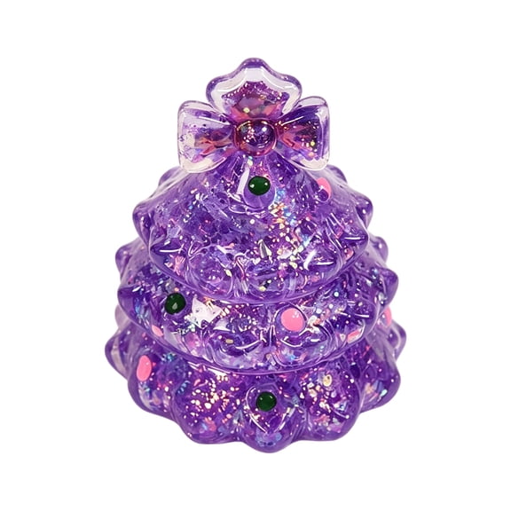 Hifigge Glitter Christmas Tree Toys 4 Pack Colorful TPR Stress Orange Blue Purple Sensory Toys For Kids Christmas Party Stocking Stuffers, D