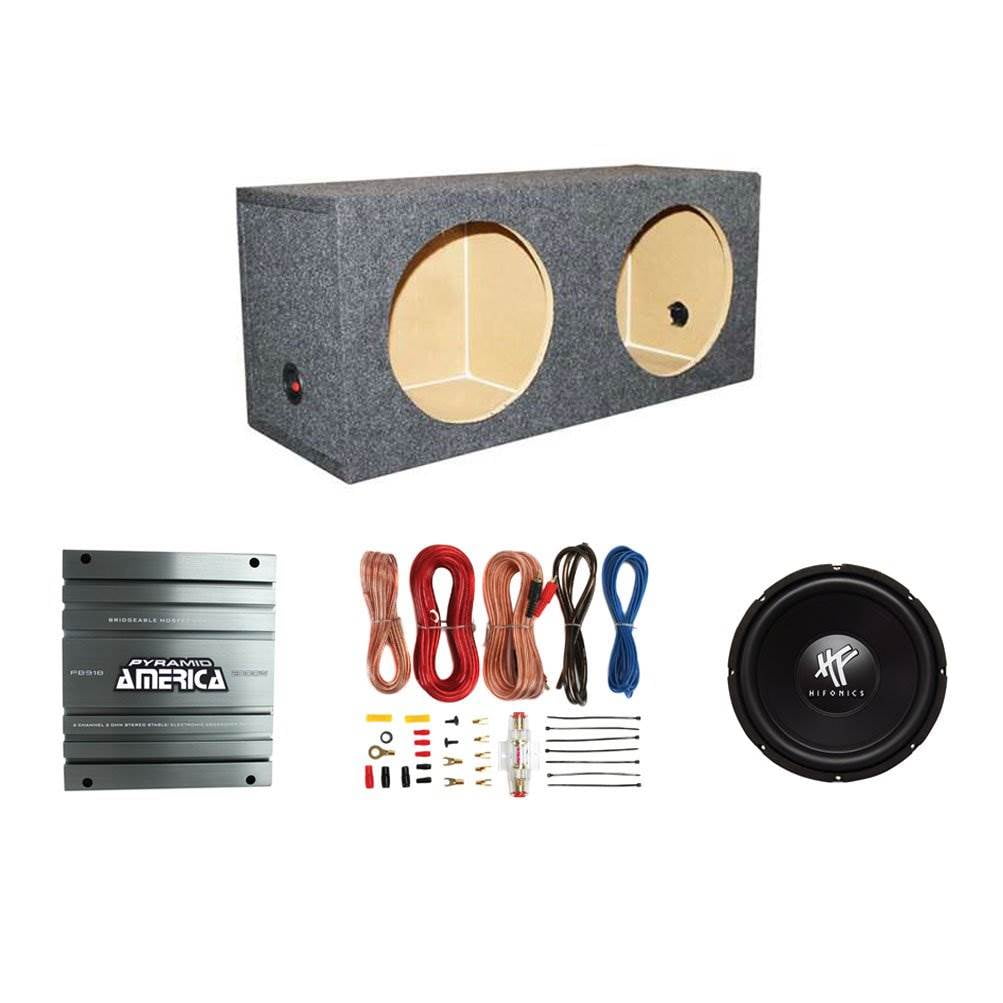 Hifonics 12Inch Subwoofer w/ Amplifier, Sealed Sub Box Enclosure