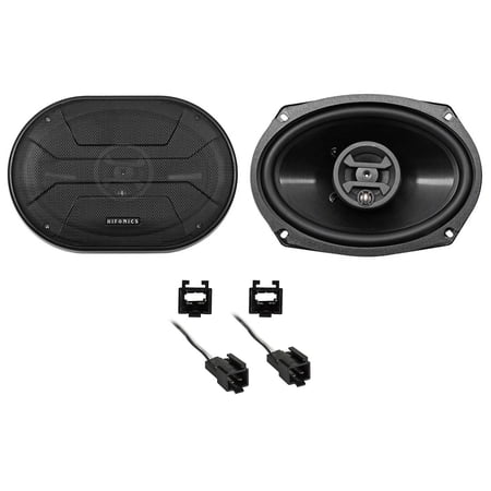 Hifonics ZS693+72-6512 ZS693 6x9" 800W 3-Way Car Speakers with Metra 72-6512 Harness for Chrysler 800 Watts Max Power Black