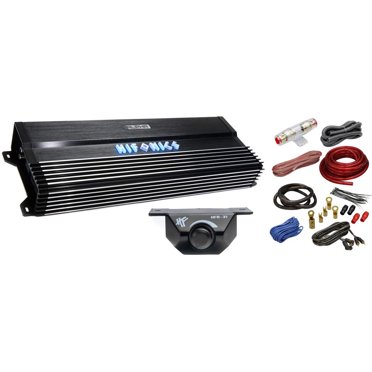 NEW Audiotek AT910M Monoblock 1500W Class D Car Amplifier + 4 Gauge Amp Kit