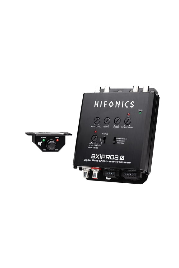 Hifonics BXiPro3.0 Processor (Black) - Digital Bass Enhancement Processor, Dash Mount Remote Control Included, Compact Design