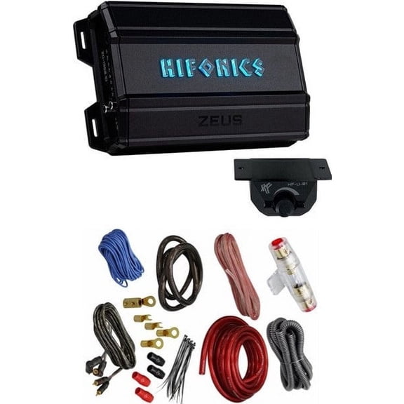 Hifonics ZD-1350.1D 1350 Watt Mono Amplifier 1 Ohm Car Audio Class-D Amp + 0 Gauge Amp Kit
