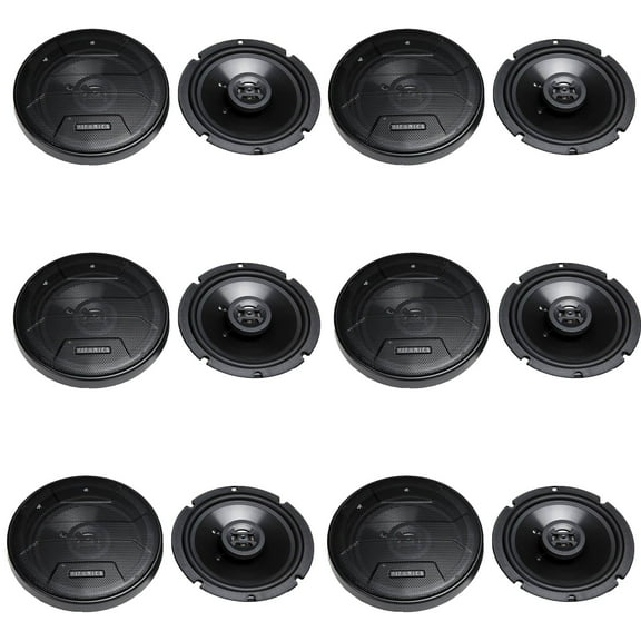 Hifonics Zeus 6.5 Inch 3 Way 300W Shallow Mount Coaxial Speakers (12 Pack)