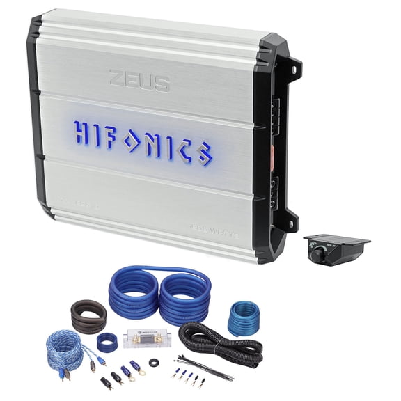 Hifonics Zeus ZXX-1800.1D 1800W RMS Mono Class D Car Audio Amplifier+Amp Kit