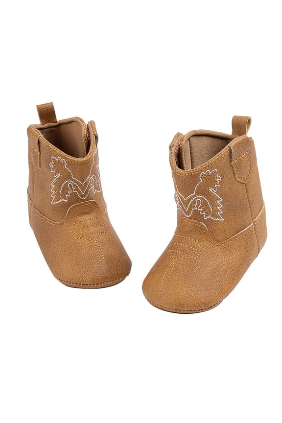 Baby Shoes Western Cowboy Boots Fashion Pattern Zipper Style Baby Walking Shoes Versatile Child Footwear