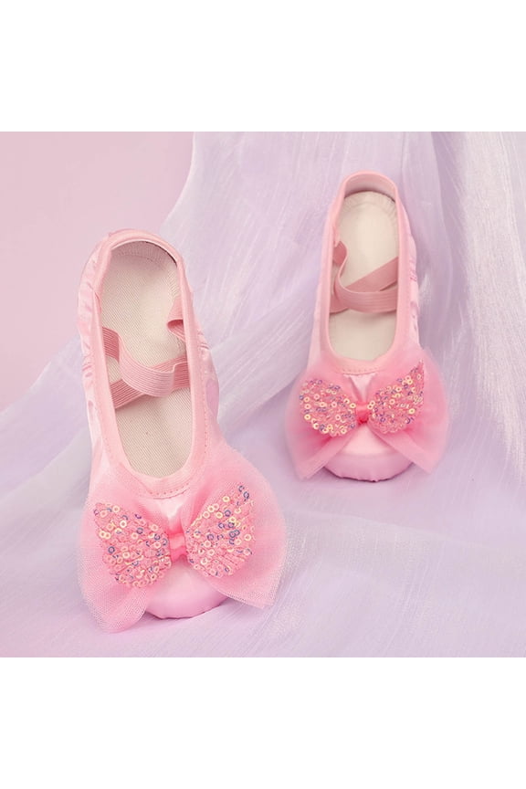 Ballet Dance Shoes Girls Soft Sole Cat Design Classical Practice Spring Vacation Walking Dance Footwear Cute Kids