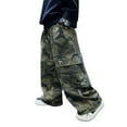 thumbnail image 1 of Hifoo Boys Cargo Pants Camo Joggers Casual Straight Leg Loose Fit Workwear Trousers Teen Kids Youth Outdoor Adventure Cute Child Solid Color Slacks, 1 of 9