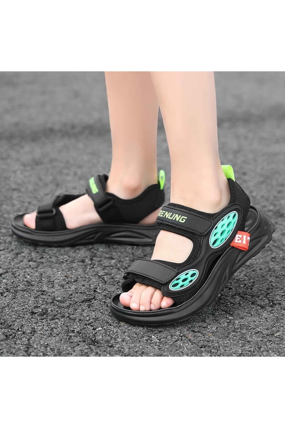 Boys Sandals Open Toe Patchwork Everyday Wear Outdoor Adventures And Leisure Activities With Fixed Design Summer Comfort Boho Kids Footwear Shoes