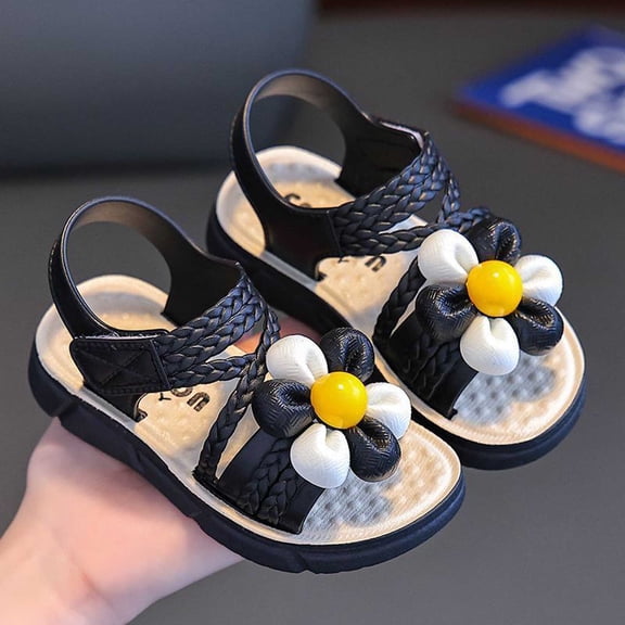 Hifoo Breathable Girls Sandals Open Toe Patchwork Toddlers Kids Lightweight Comfortable Casual Outdoor Play School Summer Footwear Cute Child Shoes