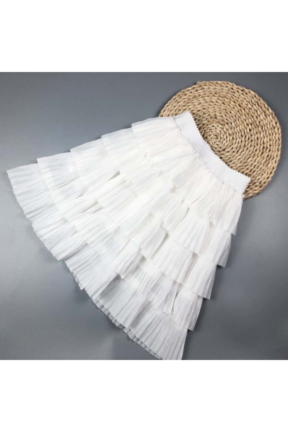 Carnival Cake Print Girls Tutu Skirt Layered Ruffle Party Dress With Elastic Waist For Toddler And Youth Stylish Sparkling Flared Summer Dailywear