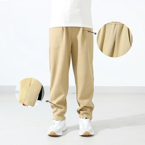 Hifoo Child Boys Casual Pants Comfortable Lightweight Loose Fit Outdoor Sports Trousers Kids Solid Color Long Pants Soft Breathable Fabric Durable Stitching Easy Movement Boho Slacks