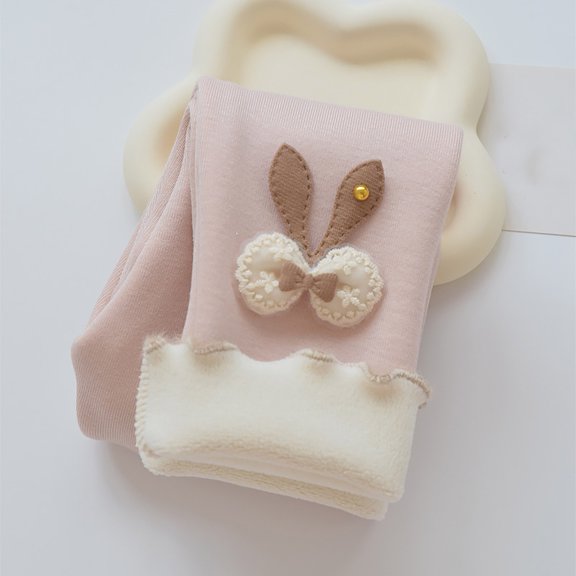 Hifoo Child Girls Fuzzy Pants Winter Thermal Base Layer Trousers Thickened Warm Bottoms Toddler Kids Outerwear Fashion Casual Play Soft Slacks