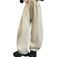 thumbnail image 1 of Hifoo Child Girls Jogger Pants Winter Warm Athletic Wide Leg Sweatpants For Teen Girls Casual Comfort Outfit For Ages 3 To 13 Years Trousers Birthday Solid Color Slacks, 1 of 4