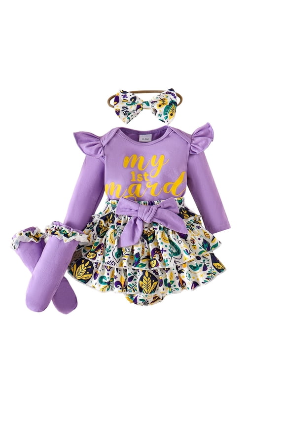 Child Girls Outfit Sets Carnival Outfit Long Sleeve Bodysuit With Shorts And Socks Toddler Two Piece For Festive Parties Comfort Wear Cozy Clothes Sets