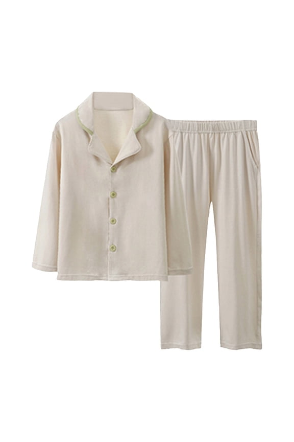 Child Girls Outfit Sets Short Sleeve Lapel Shirts Shorts Sleep Blend Button Down With Lapel Collar Kids Family Matching Cozy Clothing Sets