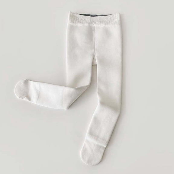 Hifoo Child Winter Thermal Tights Girls Soft Warm Fuzzy Full Length Leggings With Soles For Cold Weather Indoor Outdoor Play Soft Trousers Kids Slacks