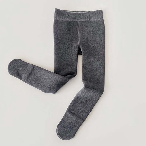 Hifoo Child Winter Thermal Tights Girls Soft Warm Fuzzy Full Length Leggings With Soles For Cold Weather Indoor Outdoor Play Stylish Trousers Kids Slacks
