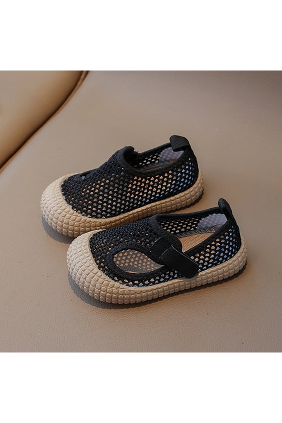Children Net Shoes Sandals Open Toe Patchwork Kindergarten Indoor Baby Summer Dance Shoes Boys Girls Small White Shoes Stylish Kids Footwear