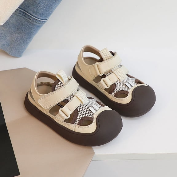 Hifoo Closed Toe Sandals Girls Summer Girls Outdoor Water Sandals Sports Shoes Children Summer Mesh Hollow Shoes Sandals Patchwork Boho Kids Footwear