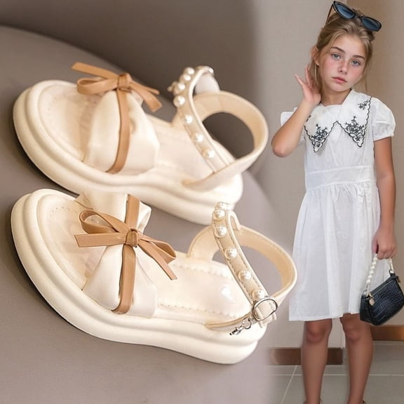 Hifoo Fashionable Open Toed Princess Shoes For Middle And Large Children Soft Soled Beach Shoes For Elementary School Leisure Kids Footwear